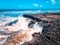 Blue Ocean with hot and sunny day on Fortaleza`s Beach