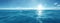 Blue ocean panorama with sun reflection, The vast open sea with clear sky, Ripple wave and calm sea with beautiful sunlight