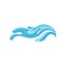 Blue ocean or sea wave, water splash, design element for marine nautical theme vector Illustration on a white background
