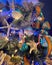 Blue Ocean themed Christmas tree closeup of decorations background