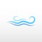 Blue ocean water fluid wave logo icon object vector isolated