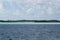 Blue ocean and white sand beach on Bahamas.