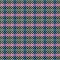 Blue ocher black green pink checkered woolen blanket