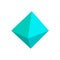 Blue octahedron basic simple 3d shapes isolated on white background, geometric octahedron icon, 3d shape symbol octahedron, clip