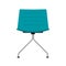 Blue office chair vector flat icon front view. Comfortable relaxation sign interior furniture equipment nobody