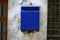 Blue old mail box mockup with empty space, objects photo