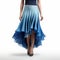 Blue Ombre High Low Skirt: Rhythmic Motion And Blended Colors