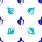 Blue Onion icon isolated seamless pattern on white background. Vector