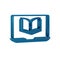 Blue Online class icon isolated on transparent background. Online education concept.