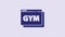 Blue Online fitness and training icon isolated on purple background. 4K Video motion graphic animation