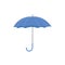 Blue open umbrella. Autumn or spring clothes accessory for rainy weather. Flat style design.