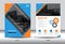 Blue and Orange Annual report template,cover design,brochure