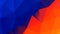 Blue orange color low polygonal moving background. Motion graphic