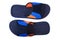 Blue and orange color slippers