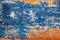 Blue and Orange Distressed Metal Background Texture