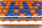 Blue and Orange Empty Snow Stadium Stands