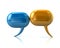 Blue and orange glossy speech bubbles