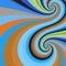 Blue Orange Retro Dizzy Vortex Spiral Swirls