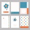 Blue and orange spring flowers stationary pages