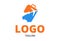 Blue and Orange Travel Plane Suitcase Logo Design