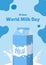 Blue Organic Simple World Milk Day Poster