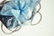 Blue organza gift bag