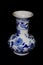 Blue Oriental Decorative Vase Black Background