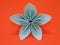 Blue origami flower