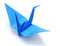 Blue origami paper crane