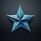 Blue Origami Star Image On Dark Background - Stock Photography