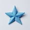 Blue Origami Star: Meticulous Photorealistic Still Life In Minimalist Style