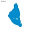 Blue outline map of Mar Menor Lake, Isolated vector siilhouette