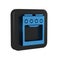 Blue Oven icon isolated on transparent background. Stove gas oven sign. Black square button.