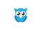 Blue owl open eyes for logo