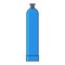 Blue Oxygen gas tank. Flat line vector illustration.