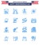 Blue Pack of 16 USA Independence Day Symbols of party; star; usa; military; pot