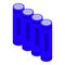 Blue pack battery icon isometric vector. Mobile power