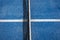 Blue paddle tennis net and court field background