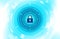 Blue padlock to protect privacy, cyber security concept background image during login