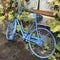 Blue painted bicycle