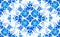 Blue painted flowers in Russian gzhel style vector seamless pattern tile