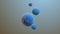 Blue painted spheres. Abstract 3d animation. Minimal motion design.