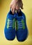 Blue pair of sport shoes