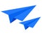 Blue paper airplanes icon on white background. Paper plane sign. origami paper plane symbol. flat style