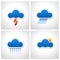 Blue Paper Cloud Weather Icons