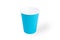 Blue Paper cup isolated on a white background. Eco friendly, compostable tableware, disposable, recyclable. Zero plastic, planet