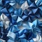 Blue paper folds with radiant clusters and multidimensional shading (tiled)