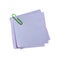 Blue paper note with green clinch