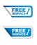 Blue paper sticker free service two variant