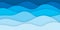 Blue papers gradient overlapping of pastel blue background. Panoramic layout. Sea â€‹â€‹waves concept.